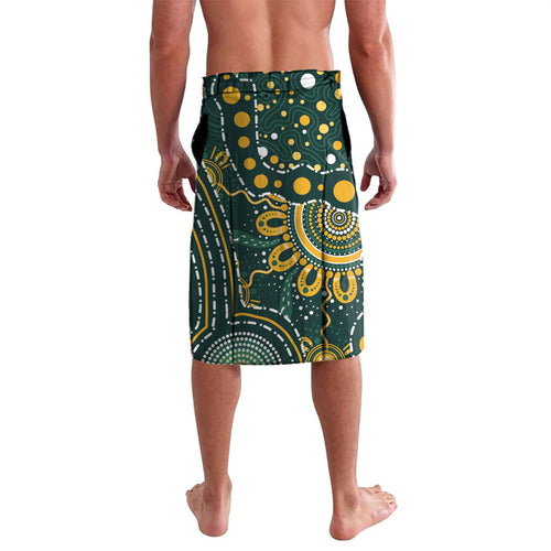 Australia Kangaroos Custom Indigenous Personalised Lavalava Aboriginal Arts - Rising Sun