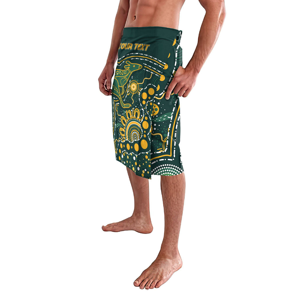 Australia Kangaroos Custom Indigenous Personalised Lavalava Aboriginal Arts - Rising Sun