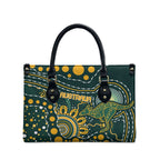 Australia Kangaroos Indigenous Leather Bag Aboriginal Arts - Rising Sun