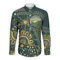Australia Kangaroos Custom Indigenous Personalised Long Sleeve Button Shirt Aboriginal Arts - Rising Sun