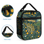 Australia Kangaroos Indigenous Lunch Bag Aboriginal Arts - Rising Sun