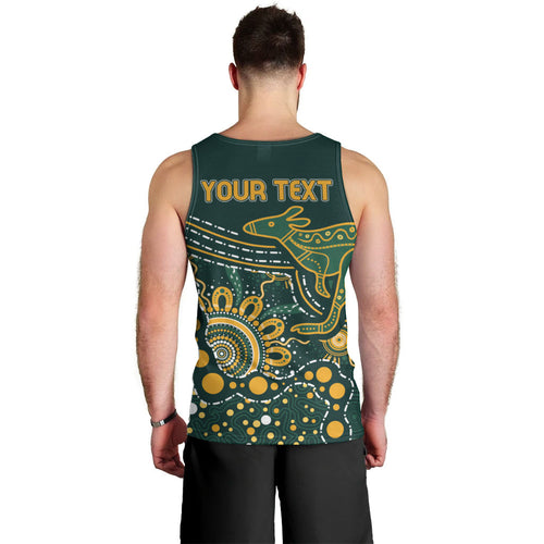 Australia Kangaroos Custom Indigenous Personalised Men Tank Top Aboriginal Arts - Rising Sun