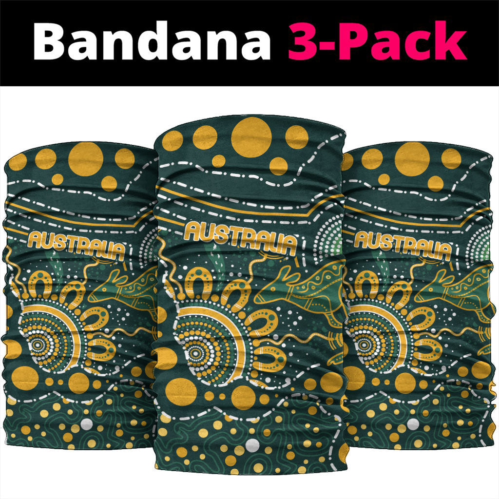 Australia Kangaroos Indigenous Neck Gaiter Aboriginal Arts - Rising Sun