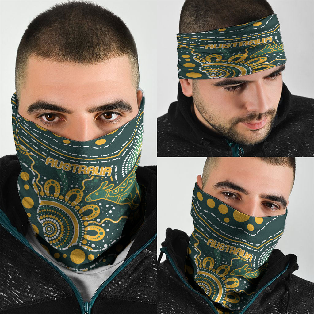 Australia Kangaroos Indigenous Neck Gaiter Aboriginal Arts - Rising Sun