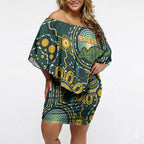 Australia Kangaroos Custom Indigenous Personalised Off Shoulder Short Dress Aboriginal Arts - Rising Sun