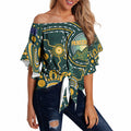 Australia Kangaroos Custom Indigenous Personalised Off Shoulder Wrap Waist Top Aboriginal Arts - Rising Sun