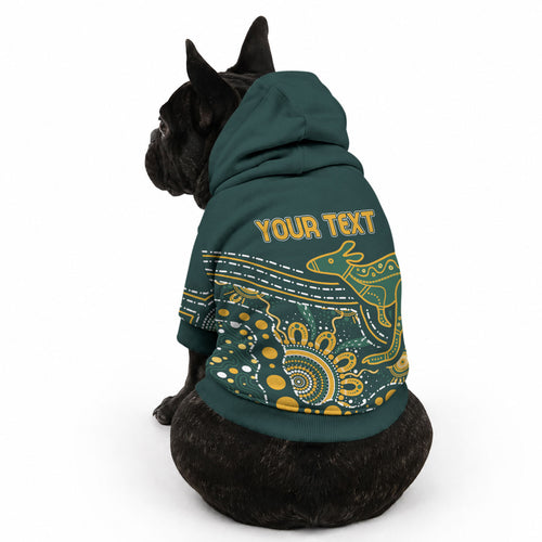 Australia Kangaroos Custom Indigenous Personalised Pet Hoodie Aboriginal Arts - Rising Sun