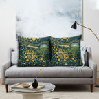 Australia Kangaroos Indigenous Pillow Cover Aboriginal Arts - Rising Sun