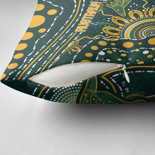 Australia Kangaroos Indigenous Pillow Cover Aboriginal Arts - Rising Sun