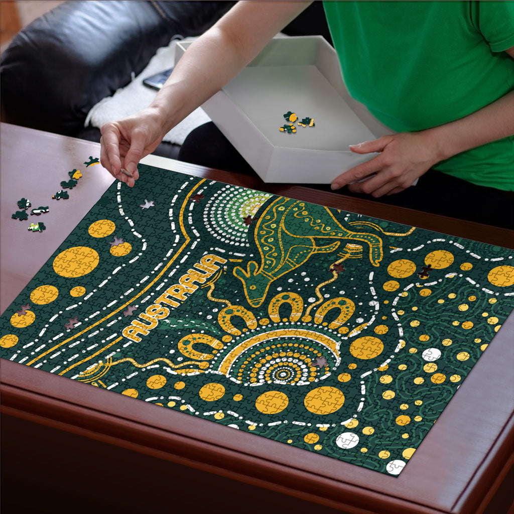 Australia Kangaroos Indigenous Puzzle Aboriginal Arts - Rising Sun