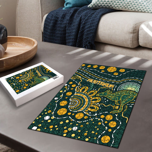 Australia Kangaroos Indigenous Puzzle Aboriginal Arts - Rising Sun