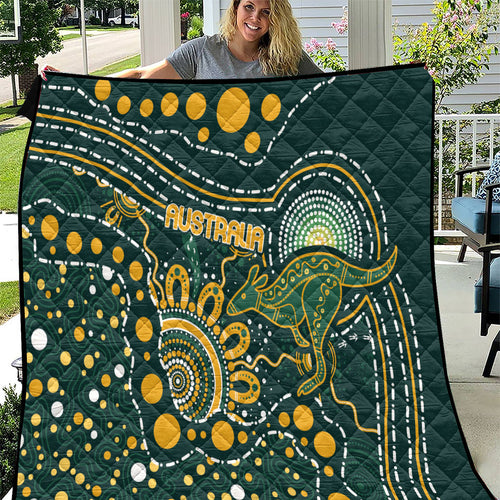 Australia Kangaroos Indigenous Quilt Aboriginal Arts - Rising Sun