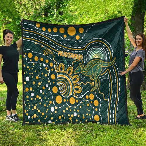 Australia Kangaroos Indigenous Quilt Aboriginal Arts - Rising Sun