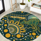 Australia Kangaroos Indigenous Round Carpet Aboriginal Arts - Rising Sun