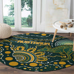 Australia Kangaroos Indigenous Round Carpet Aboriginal Arts - Rising Sun