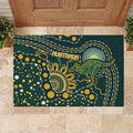 Australia Kangaroos Indigenous Rubber Doormat Aboriginal Arts - Rising Sun