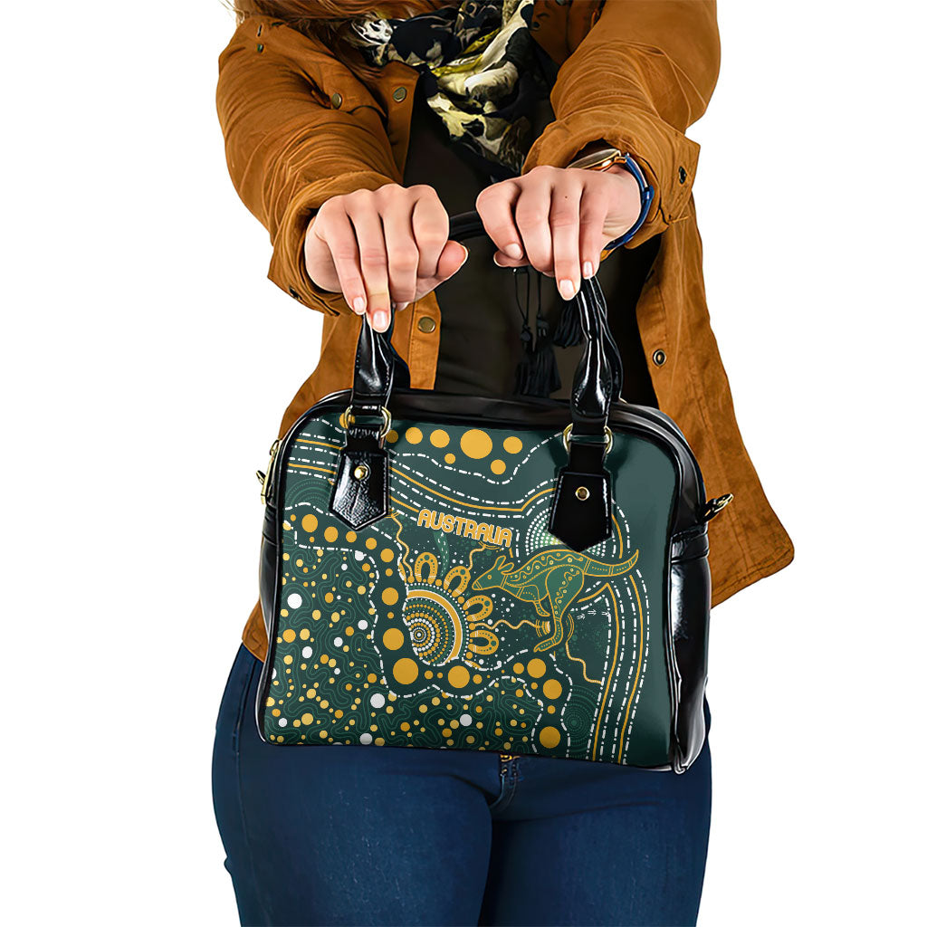 Australia Kangaroos Indigenous Shoulder Handbag Aboriginal Arts - Rising Sun