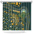 Australia Kangaroos Indigenous Shower Curtain Aboriginal Arts - Rising Sun