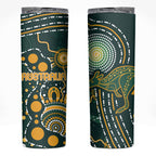 Australia Kangaroos Indigenous Skinny Tumbler Aboriginal Arts - Rising Sun
