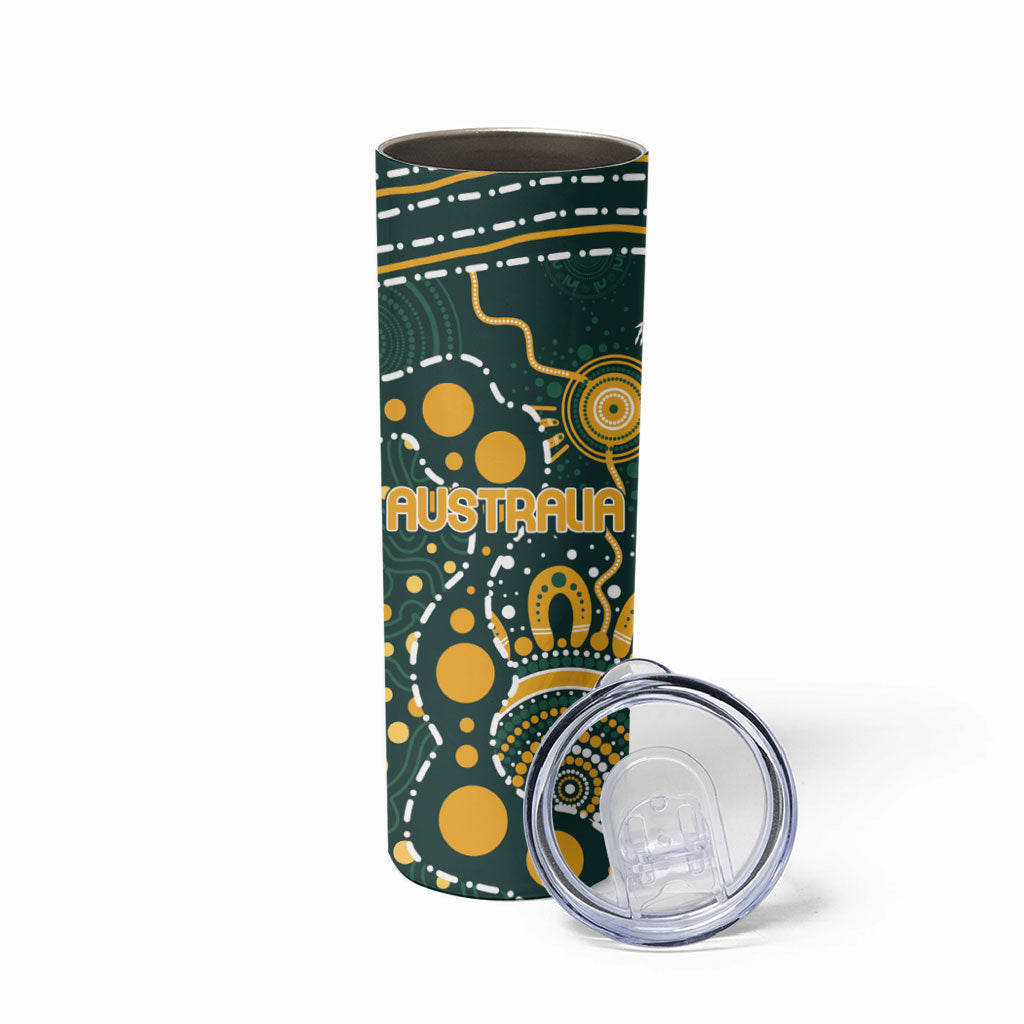 Australia Kangaroos Indigenous Skinny Tumbler Aboriginal Arts - Rising Sun
