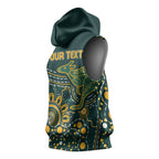 Australia Kangaroos Custom Indigenous Personalised Sleeveless Hoodie Aboriginal Arts - Rising Sun