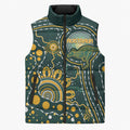 Australia Kangaroos Custom Indigenous Personalised Sleeveless Puffer Jacket Aboriginal Arts - Rising Sun