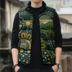 Australia Kangaroos Custom Indigenous Personalised Sleeveless Puffer Jacket Aboriginal Arts - Rising Sun