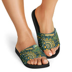 Australia Kangaroos Indigenous Slide Sandals Aboriginal Arts - Rising Sun