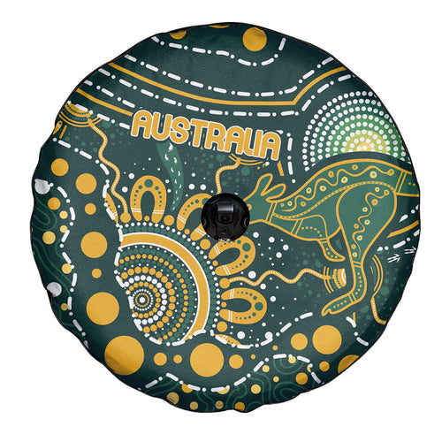 Australia Kangaroos Indigenous Spare Tire Cover Aboriginal Arts - Rising Sun