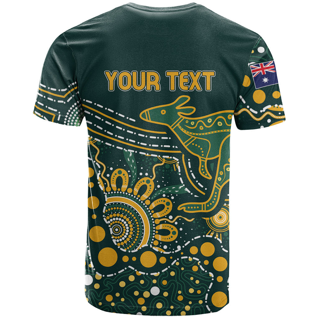 Australia Kangaroos Custom Indigenous Personalised T Shirt Aboriginal Arts - Rising Sun
