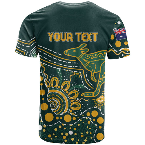 Australia Kangaroos Custom Indigenous Personalised T Shirt Aboriginal Arts - Rising Sun