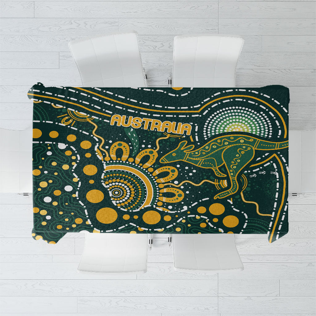 Australia Kangaroos Indigenous Tablecloth Aboriginal Arts - Rising Sun
