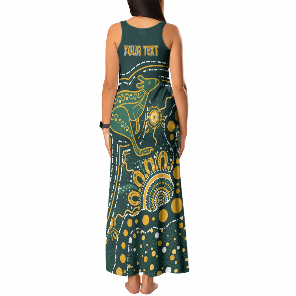 Australia Kangaroos Custom Indigenous Personalised Tank Maxi Dress Aboriginal Arts - Rising Sun