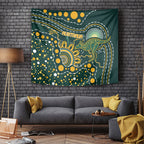 Australia Kangaroos Indigenous Tapestry Aboriginal Arts - Rising Sun