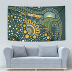 Australia Kangaroos Indigenous Tapestry Aboriginal Arts - Rising Sun