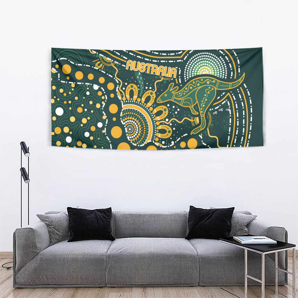 Australia Kangaroos Indigenous Tapestry Aboriginal Arts - Rising Sun