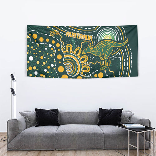 Australia Kangaroos Indigenous Tapestry Aboriginal Arts - Rising Sun