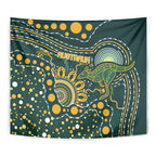 Australia Kangaroos Indigenous Tapestry Aboriginal Arts - Rising Sun