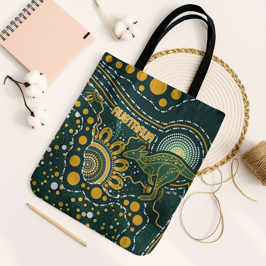 Australia Kangaroos Indigenous Tote Bag Aboriginal Arts - Rising Sun