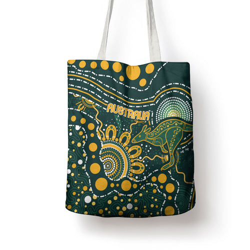 Australia Kangaroos Indigenous Tote Bag Aboriginal Arts - Rising Sun