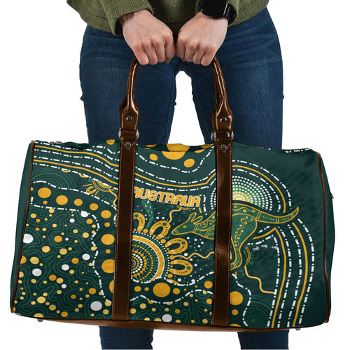 Australia Kangaroos Indigenous Travel Bag Aboriginal Arts - Rising Sun