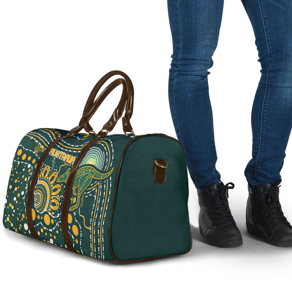 Australia Kangaroos Indigenous Travel Bag Aboriginal Arts - Rising Sun