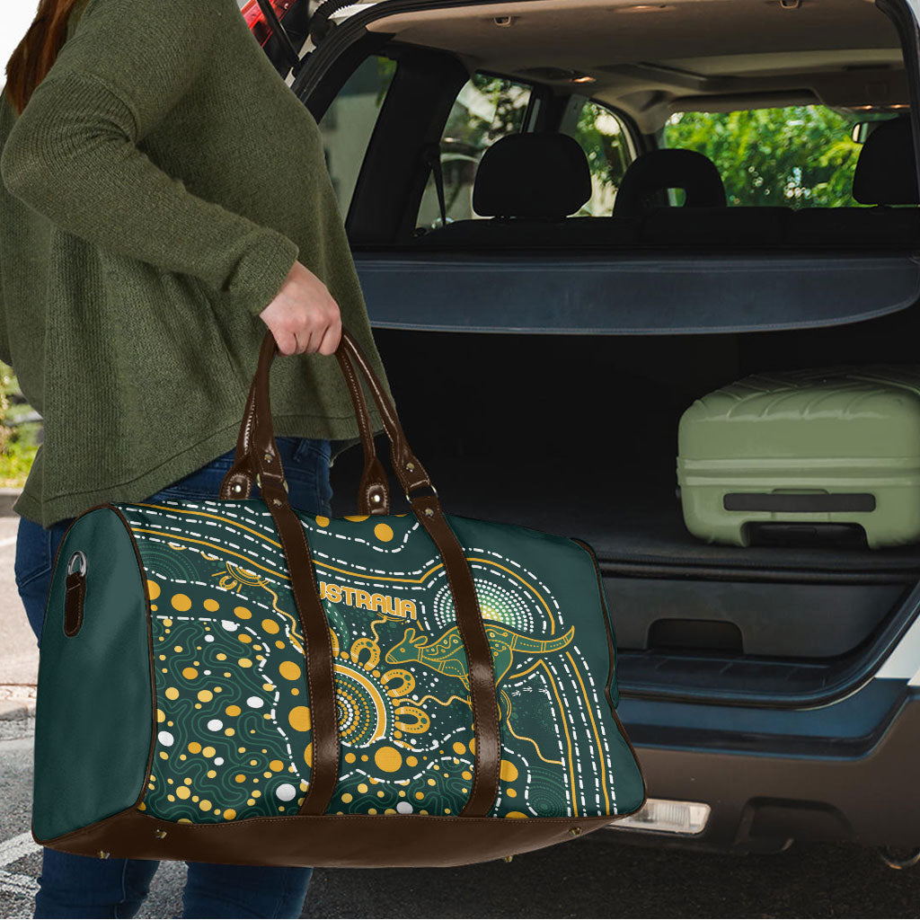 Australia Kangaroos Indigenous Travel Bag Aboriginal Arts - Rising Sun