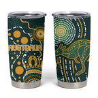 Australia Kangaroos Indigenous Tumbler Cup Aboriginal Arts - Rising Sun