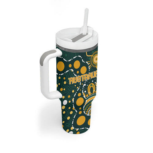 Australia Kangaroos Indigenous Tumbler With Handle Aboriginal Arts - Rising Sun