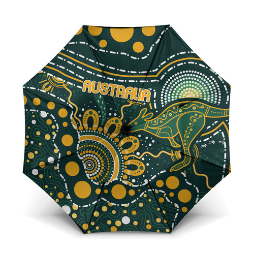 Australia Kangaroos Indigenous Umbrella Aboriginal Arts - Rising Sun