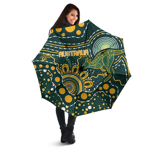 Australia Kangaroos Indigenous Umbrella Aboriginal Arts - Rising Sun