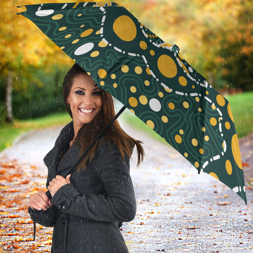 Australia Kangaroos Indigenous Umbrella Aboriginal Arts - Rising Sun
