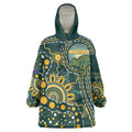 Australia Kangaroos Custom Indigenous Personalised Wearable Blanket Hoodie Aboriginal Arts - Rising Sun