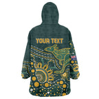 Australia Kangaroos Custom Indigenous Personalised Wearable Blanket Hoodie Aboriginal Arts - Rising Sun